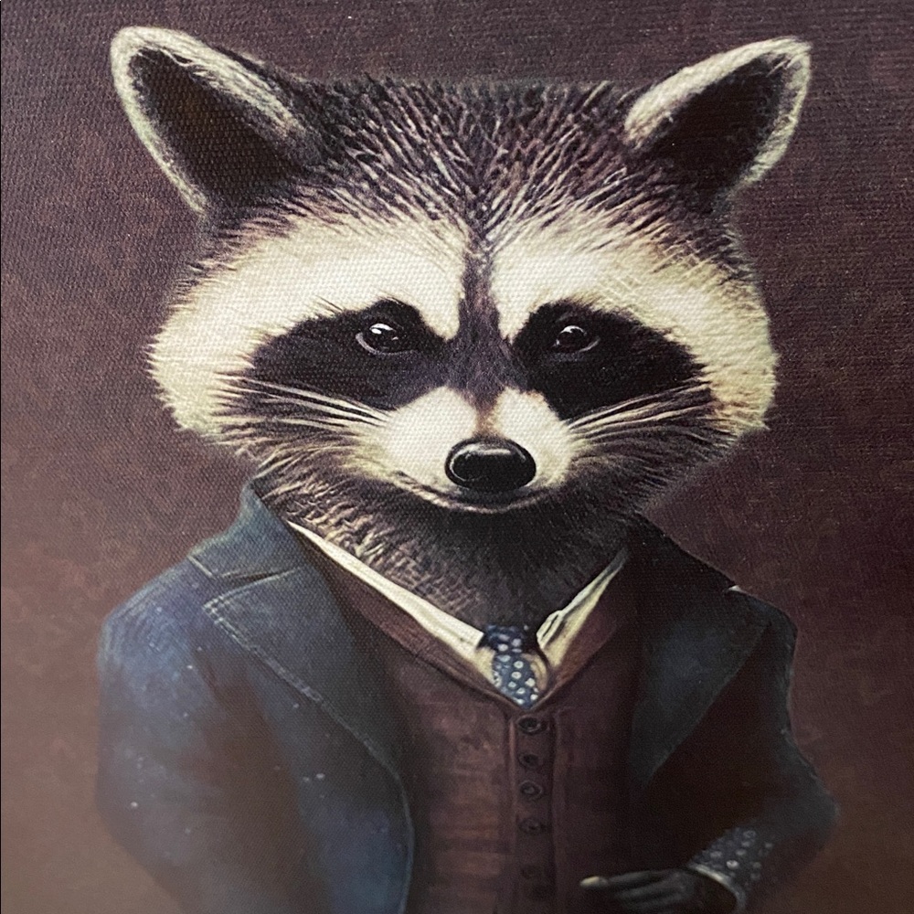 Mr Raccoon 🦝 portrait wall art - Picture 2 of 7